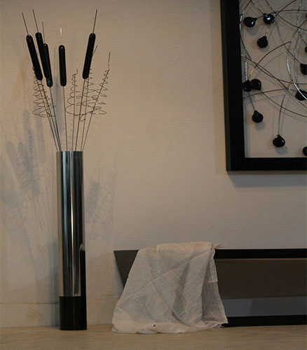 Floor Vase Wood & Steel Combination - Fashion Rap