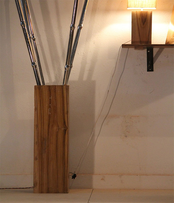 Teak Wood Floor Vase - Fashion Rap