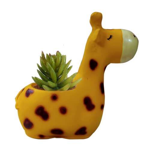 Giraffe with plant